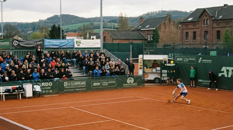 Match de tennis Challenger avec public local