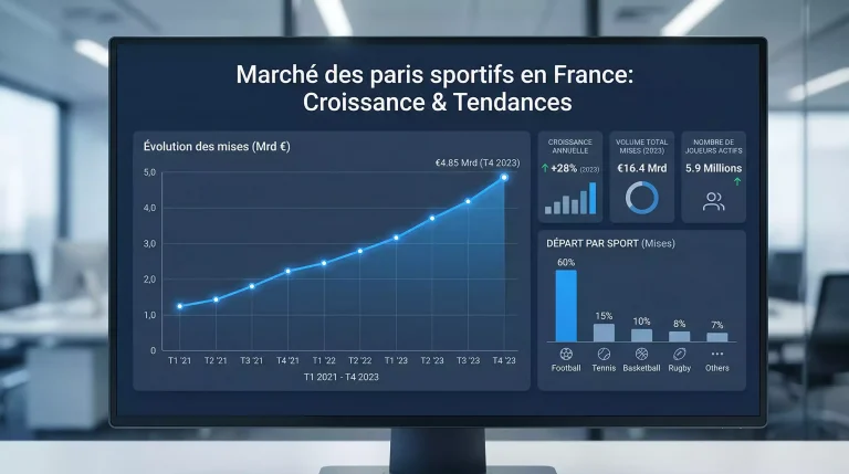 Graphique des tendances du marché français des paris sportifs