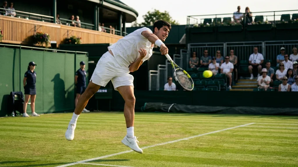 Service puissant d'un joueur de tennis avec compteur d'aces
