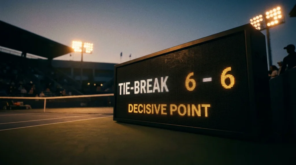 Tableau de score d'un tie-break tennis avec analyse des probabilités