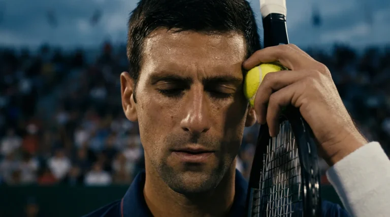 Joueur de tennis concentré montrant l'aspect mental du jeu